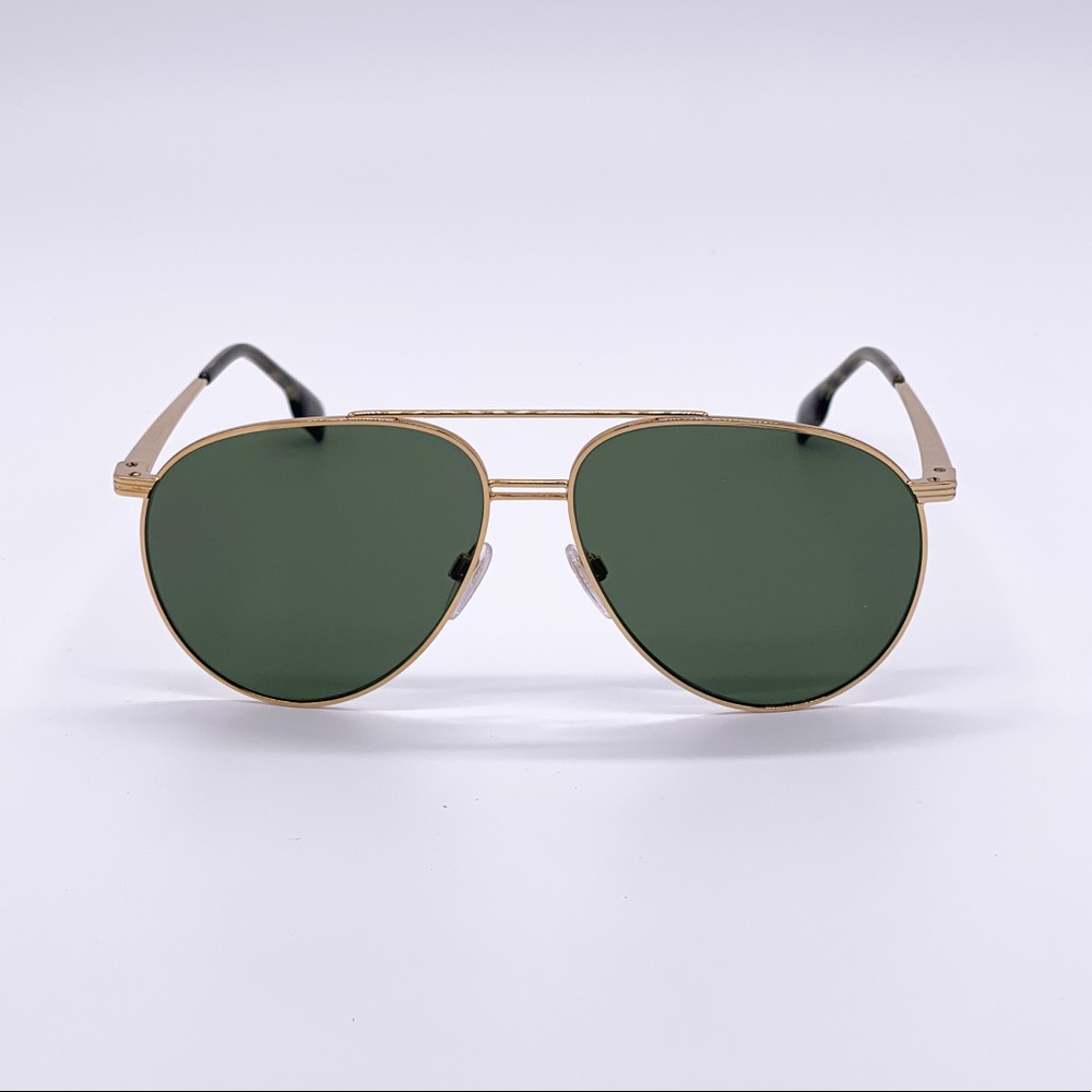 NEW BURBERRY BE3108 1017/71 AVIATOR SUNGLASSES BURBERRY B 3108 GREEN GOLD - Picture 4 of 15